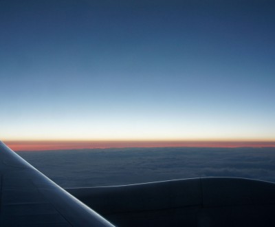 Plane Flight Sunset