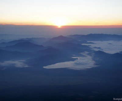 Sunrise at the top of Mount Fuji