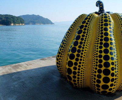 Naoshima Art Island, Yellow Pumpkin by Yayoi Kusama