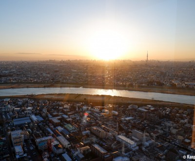 Tokyo's skyline observation deck from I-Link Tower, Chiba