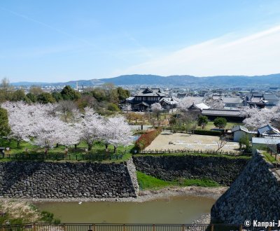 Koriyama Castle (Nara), Panoramic view from the keep's observation platform