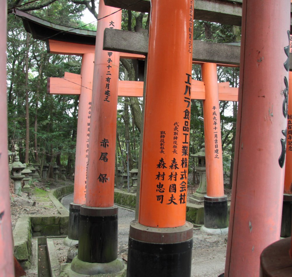 Fushimi Inari Taisha in Kyoto, Corridor of torii gates Fushimi Inari Taisha in Kyoto, Corridor of torii gates