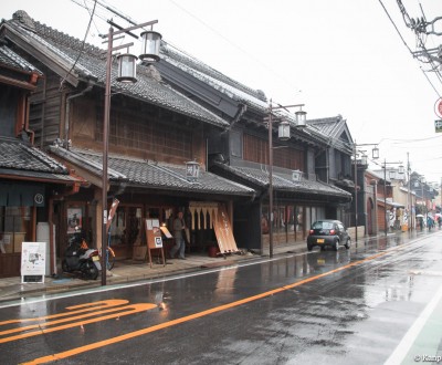 Kawagoe (Saitama), Traditional warehouses area (Kurazukuri no Machinami) on a rainy day