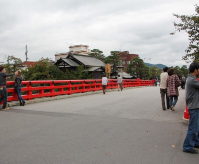 Takayama in the Japanese Alps, Red bridge