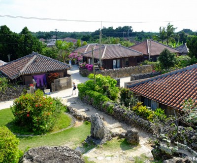 Taketomi preserved village viewed from HaaYa Nagomi Café