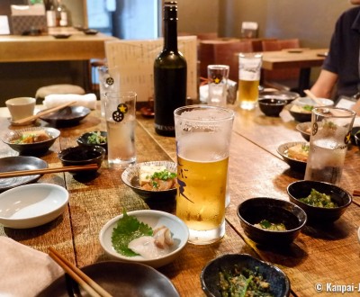 Shibuya Tempura Bar Kakureya Shibuten, Drinks and otoshi