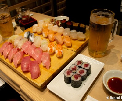 Sushiya Ginzo Kitte, A serving of sashimi and sushi