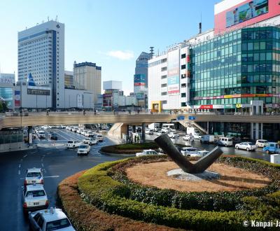 Sendai, city view from JR train station exit