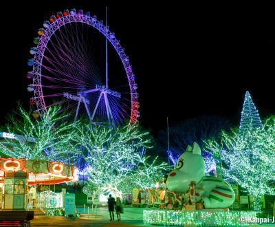 Winter night illuminations in Yomiuriland