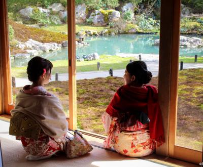 Shoren-in (Kyoto), Women wearing traditional kimono