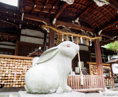 Higashi-Tenno Okazaki-jinja, Koma Usagi rabbit statue and main hall