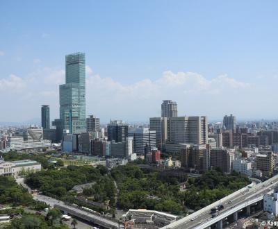 View on Tennoji Park and Abeno Harukas from Tsutenkaku Tower