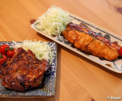 Teriyaki chicken and Teriyaki salmon