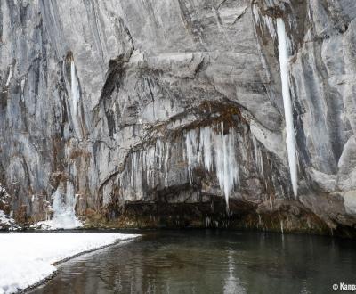 Geibikei Gorge (Iwate) in winter