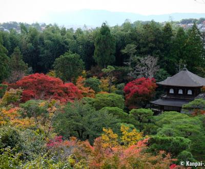 Ginkaku-ji, View on northern Kyoto and the temple's grounds in autumn