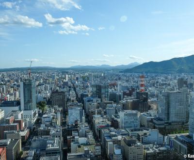 JR Tower T38 in Sapporo, View on the mountains and the city