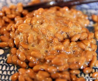 Natto served in a Japanese plate