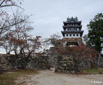 Sumoto Castle (Awaji), Reconstructed keep and cherry trees in autumn
