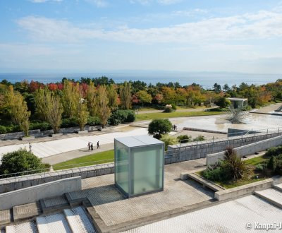 Awaji Yumebutai, View on the architectural complex on the Osaka Bay