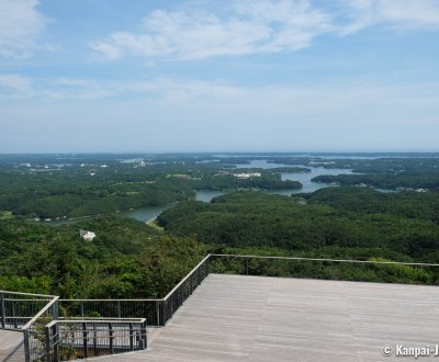 Yokoyama Observatory, Wooden platform and view on the Ago Bay on a clear weather day