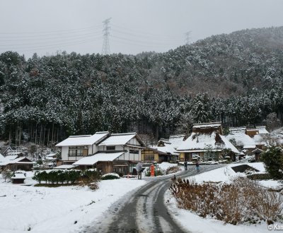 Miyama (Kayabuki no Sato), View on the thatched roof village in winter