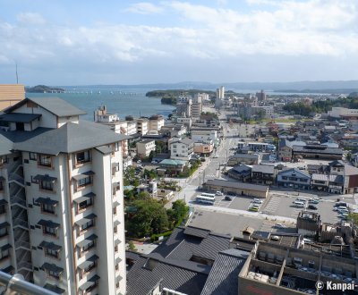 Wakura Onsen, Panorama on Nanao Bay from the ryokan inn Kagaya 