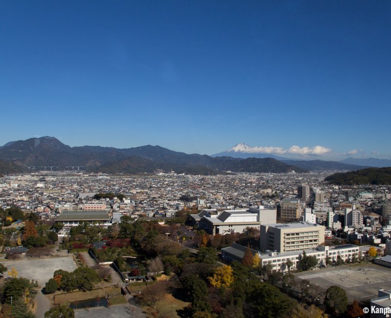 Shizuoka, View on Mount Fuji from Sumpu Castle Park
