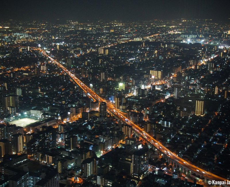 Osaka, Abeno Harukas, Night View on the city 2