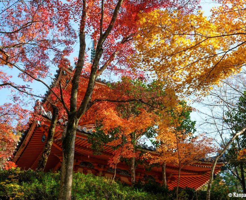 Mitaki-dera (Hiroshima), Tahoto Pagoda and maple trees (momiji) in autumn 2 Mitaki-dera (Hiroshima), Tahoto Pagoda and maple trees (momiji) in autumn 2