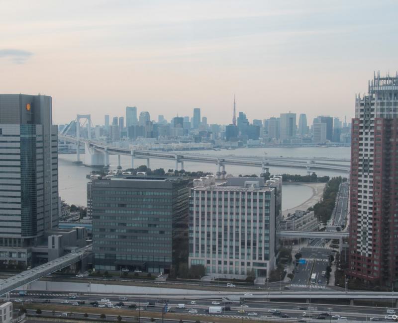 Daikanransha, view on Rainbow Bridge and Tokyo Tower Daikanransha, view on Rainbow Bridge and Tokyo Tower