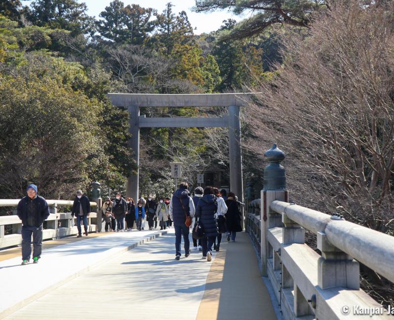 Ise, Uji-bashi bridge to access to Naiku inner shrine (Ise Jingu)