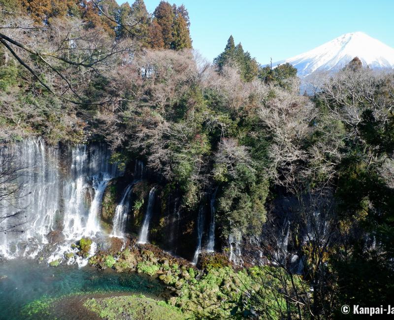 Shiraito Falls and Mount Fuji in Fujinomiya (Shizuoka)