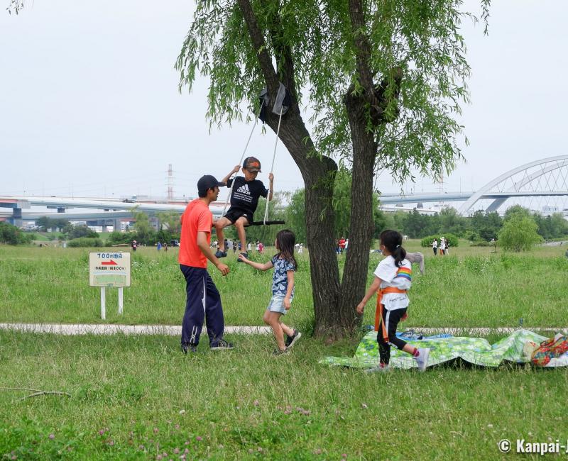 Father's day in Japan, Fathers and children playing at the park 2