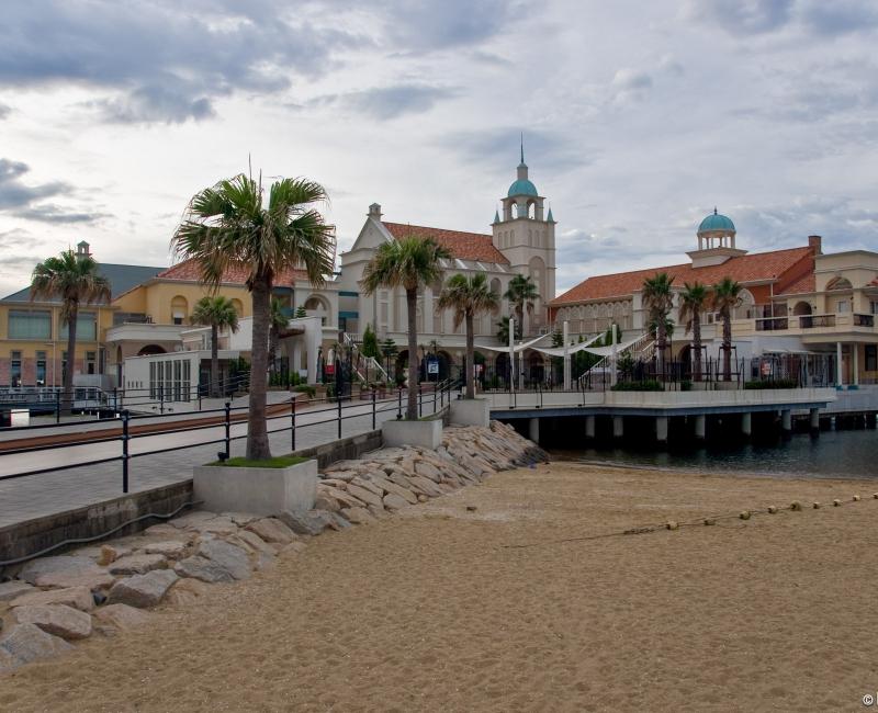 Seaside Momochi (Fukuoka), View on Marizon at sunset 3
