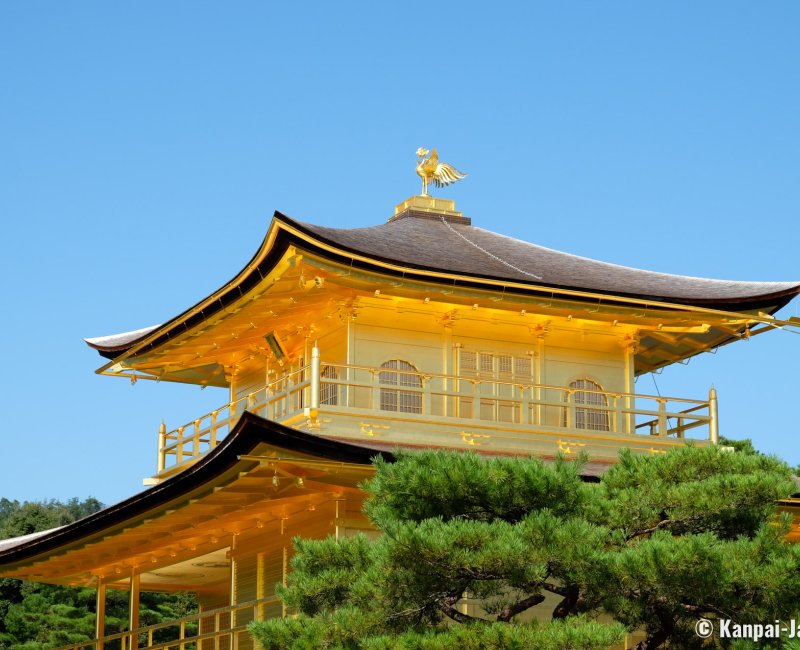 Kinkaku-ji (Kyoto), View of the Golden Pavilion's roof in October 2021 (after renovation)