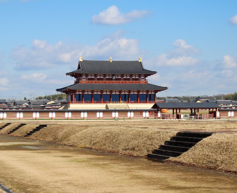 Heijo (Nara), View on Daigoku-den Hall and the palace's enclosure in winter Heijo (Nara), View on Daigoku-den Hall and the palace's enclosure in winter