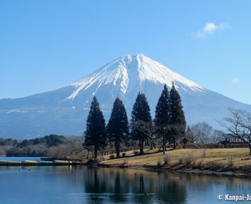 Lake Tanuki (Fujinomiya), View on Mount Fuji in winter 2 Lake Tanuki (Fujinomiya), View on Mount Fuji in winter 2