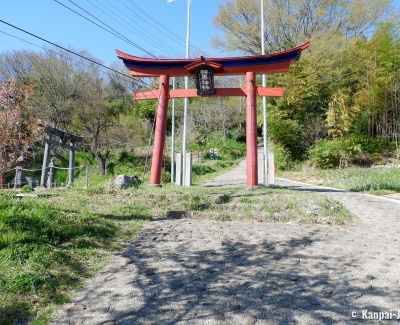 Fukushima City (Tohoku), Torii gate at the entrance of Haguro-san shrine on Mount Shinobu