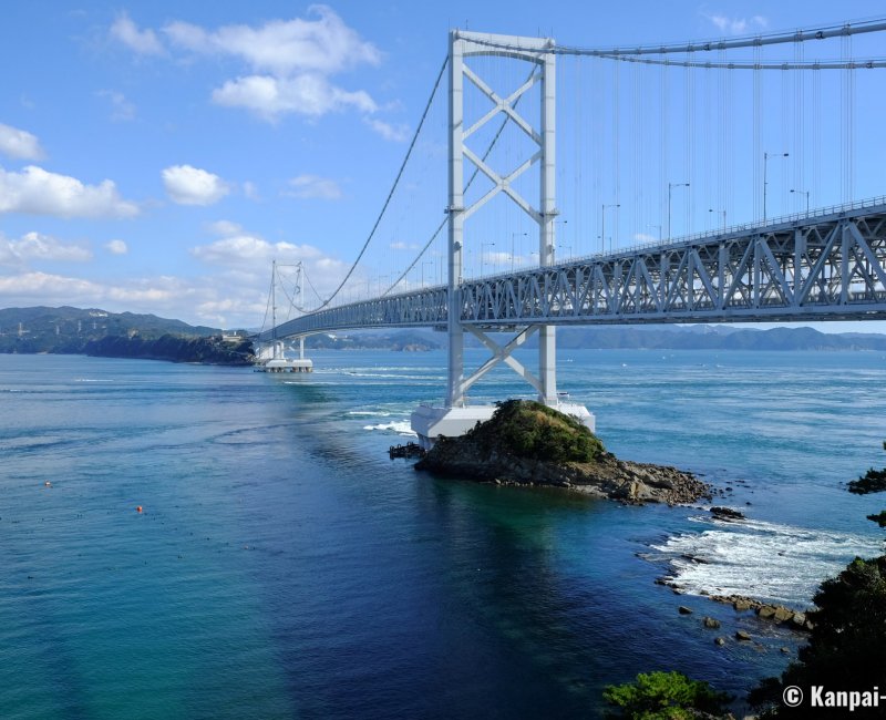 Naruto Whirlpools, Onaruto-kyo bridge in Naruto Strait Naruto Whirlpools, Onaruto-kyo bridge in Naruto Strait