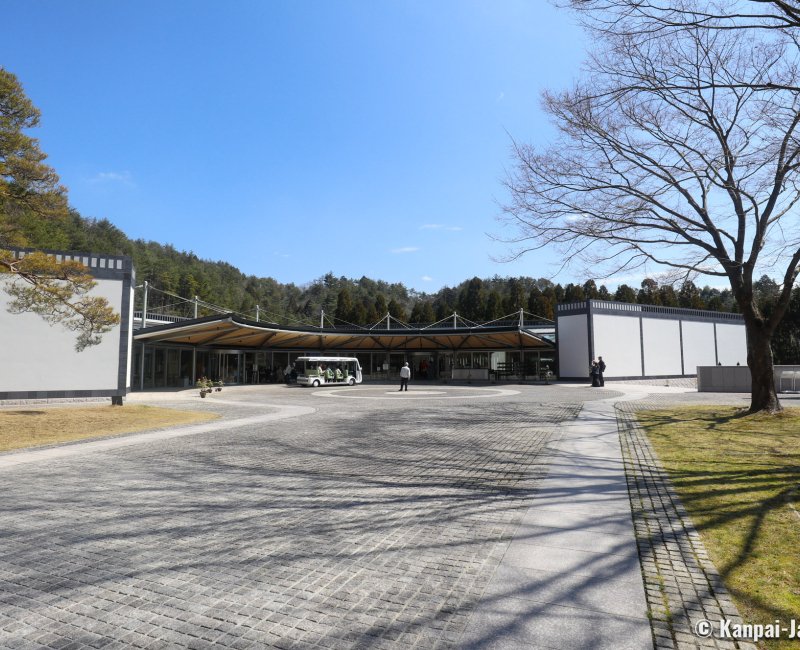 Entrance to Miho Museum through a tunnel under forest, 80% of the