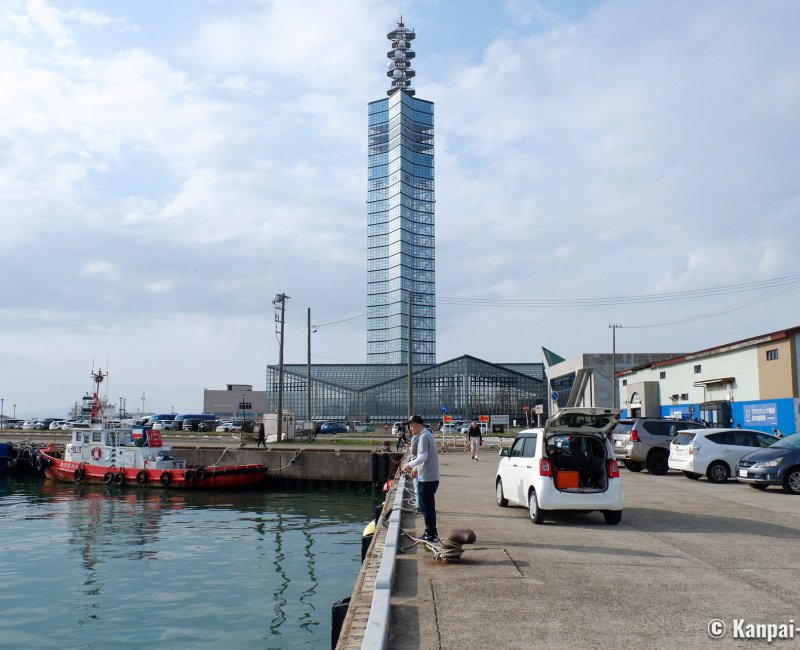 Akita, Michi no Eki Akitato road station and Selion Tower
