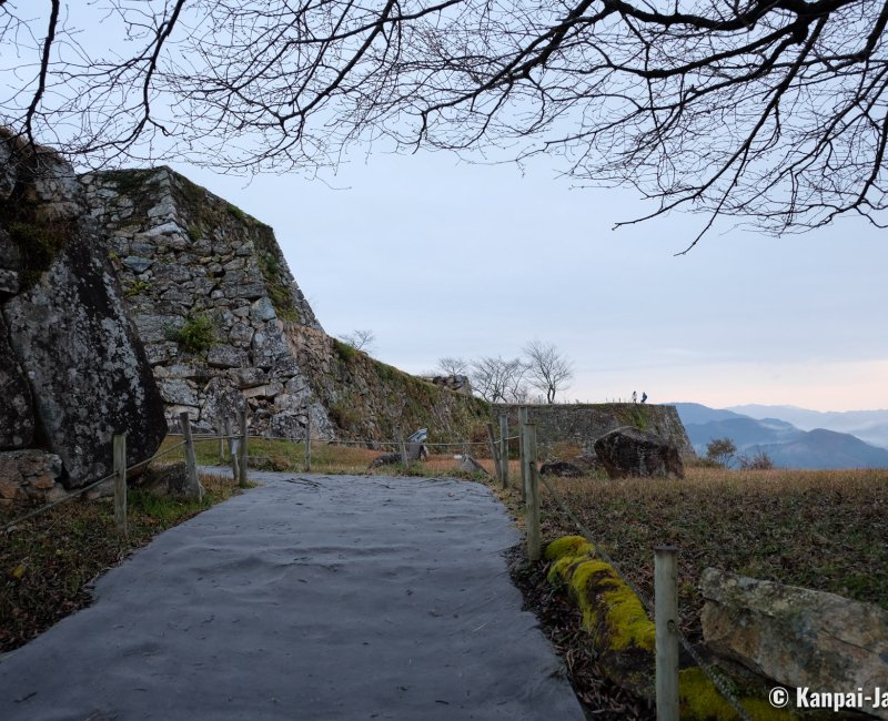 Takeda Castle Ruins, Walking path between the fortification walls Takeda Castle Ruins, Walking path between the fortification walls