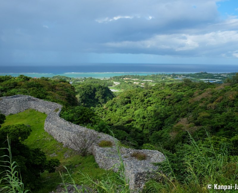 Nakijin Castle (Okinawa Honto), View on the fortified walls and the East China Sea Nakijin Castle (Okinawa Honto), View on the fortified walls and the East China Sea