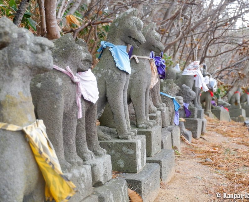 Takayama Inari-jinja (Aomori), Statues of Inari's messenger foxes