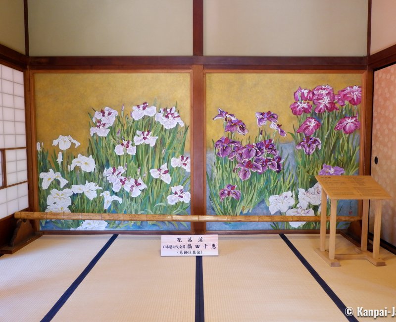Katsushika (Tokyo), Iris paintings in Yamamoto-tei teahouse Katsushika (Tokyo), Iris paintings in Yamamoto-tei teahouse