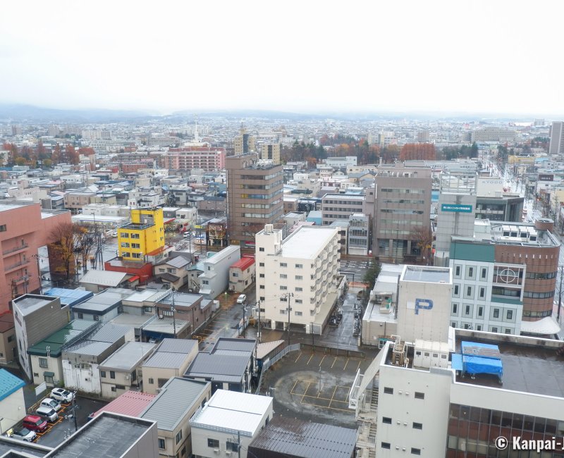 Aomori, View on the city from the Hotel Aomori