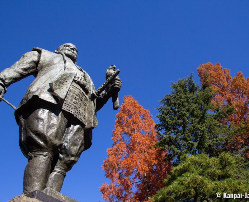 Sumpu Castle Park, Statue of Tokugawa Ieyasu and his falcon 2 Sumpu Castle Park, Statue of Tokugawa Ieyasu and his falcon 2