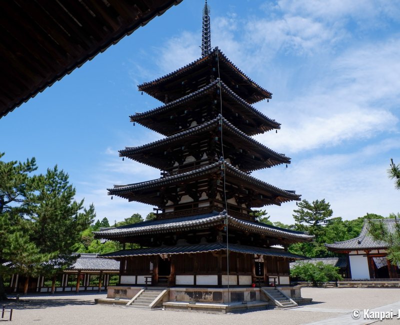 Horyu-ji (Ikaruga), 5-stories pagoda in Sai-in Garan