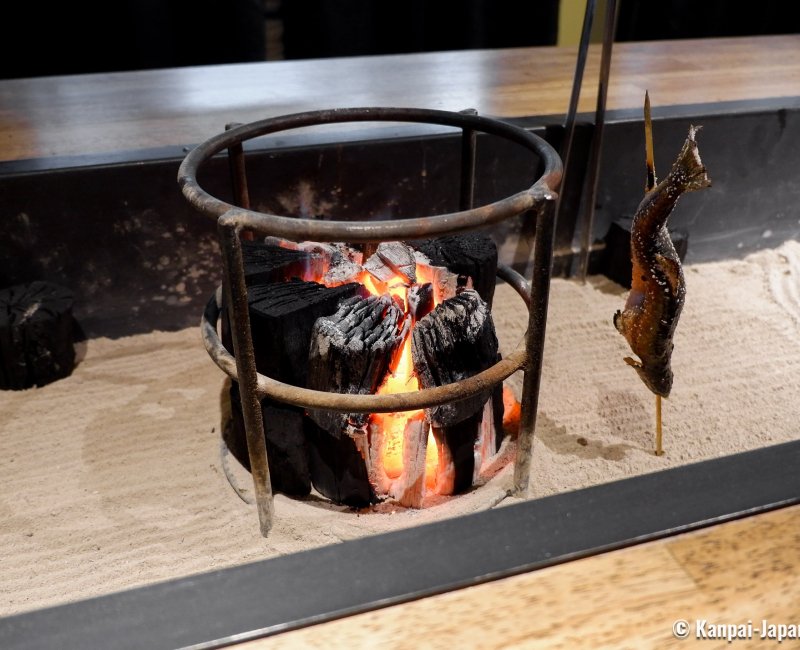 Kagurazaka Irori Yakiniku Gion (Tokyo), Traditional irori hearth for wood coal cooking Kagurazaka Irori Yakiniku Gion (Tokyo), Traditional irori hearth for wood coal cooking
