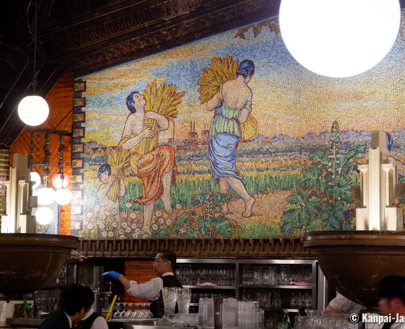 Ginza Lion 7-Chome (Tokyo), Original glass mosaic mural at the beer hall Ginza Lion 7-Chome (Tokyo), Original glass mosaic mural at the beer hall